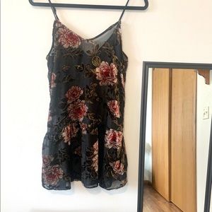 Mesh and Velvet Slip Dress